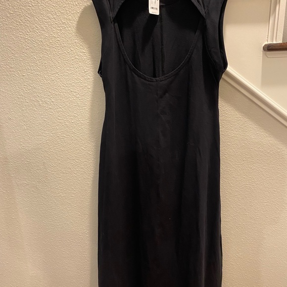 Free People Beach NWT Simone Midi Dress Large Black Cotton Open Back $88 - Picture 5 of 8